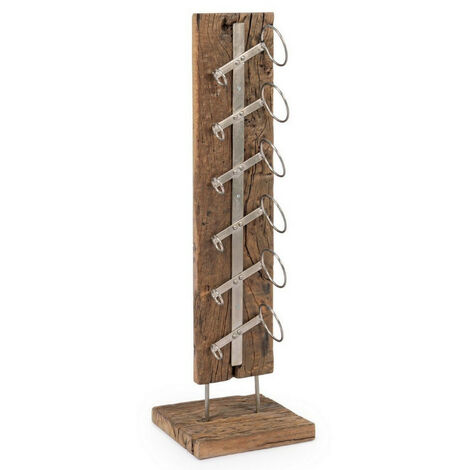 Porte bouteilles bois massif recyclé Likano