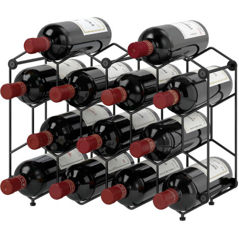 Porte-bouteilles design hexagonal, noir