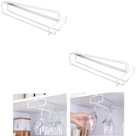 Porte-bouteilles, deux pièces sous un meuble, porte-bouteilles, porte-bouteilles, suspension, sans trou, bar domestique, cuisine, bar, restaurant, spiritueux blanc