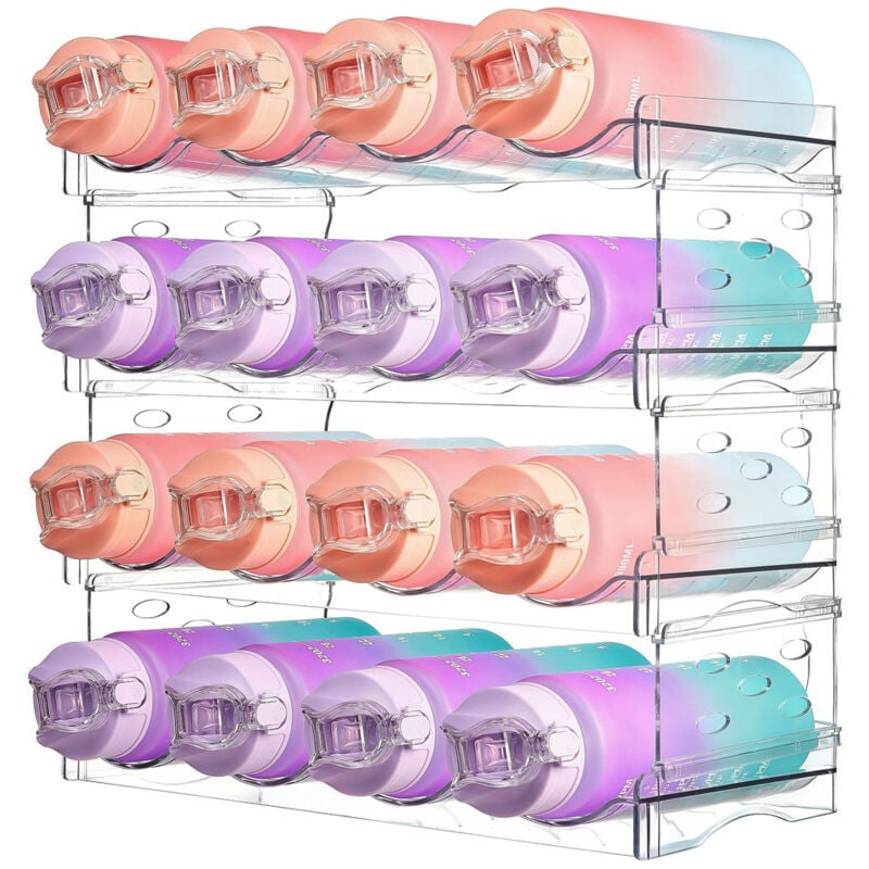 Sinbinta - Range Bouteille Casier à Bouteilles,Range Bouteille vin,Rangement Bouteille Porte-canette Transparent pour Gourde Paille,Gourde avec