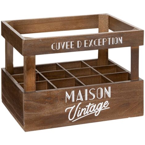 Porte bouteilles en bois 30x30cm - Atmosphera | Castorama