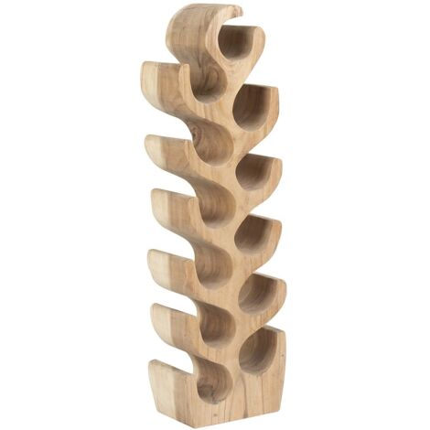 Porte-bouteilles en bois de suar - 12 bouteilles - L. 28 x P. 19 x H. 100 cm - Naturel - GUIMARAS