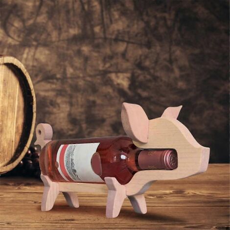 Porte-bouteilles en bois en forme d'animal, casier à vin en bois A--