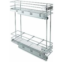 Porte Bouteilles Extractible Supra Emuca Avec Fermeture Amortie Pour Module Bas De Cuisine Largeur 150 Mm En Acier Chromé