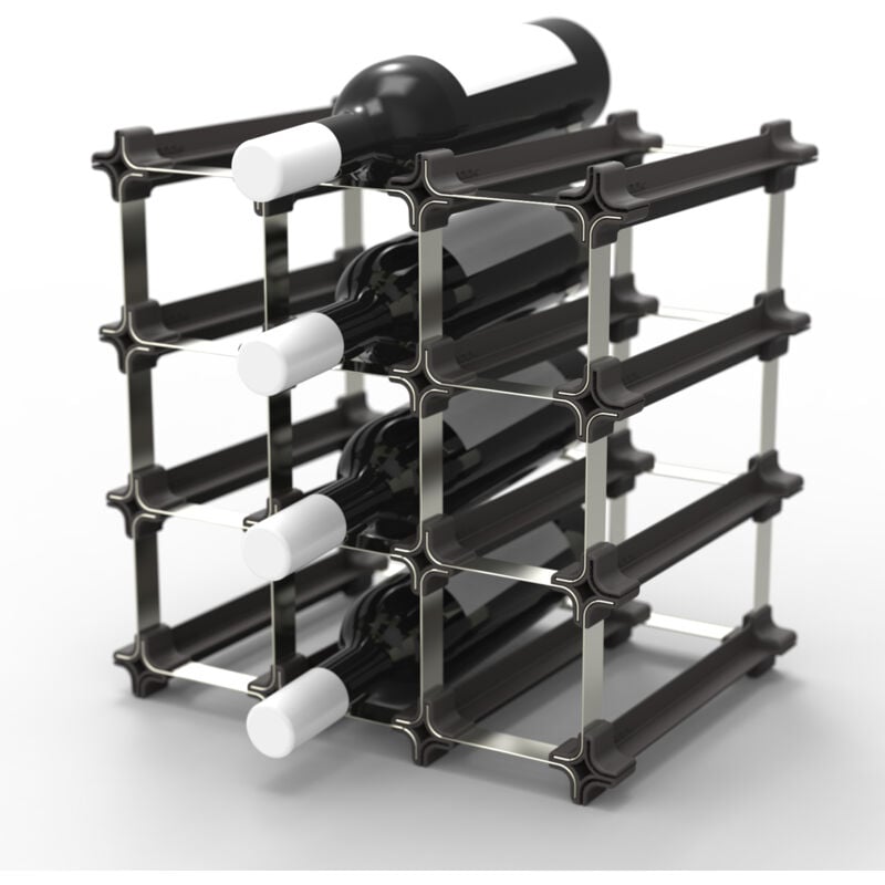 Nook - Casier à vin empilable 9 petits kit - Porte-bouteille de vin flexible et extensible - Casier à bouteilles empilable - Casier à vin modulaire