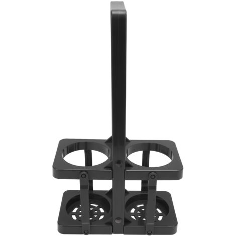 Porte-bouteilles pliable 2 pièces, panier de rangement pour bières et boissons, transport facile avec poignée renforcée noir