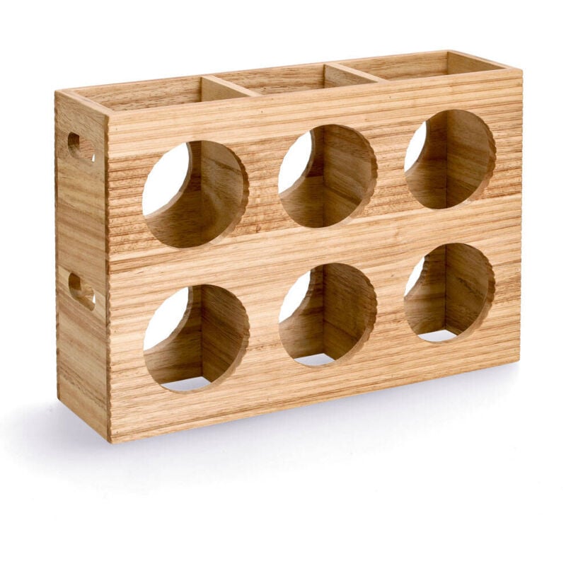 Zeller - Porte-bouteilles pour 6 bouteilles, en bois, 38 x 11,6 x 27 cm