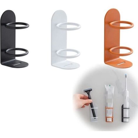 Porte-Brosse à Dents - 3 Pcs - Mural Adhésif - Fer - Design Minimaliste