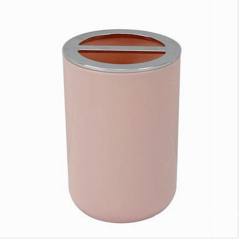 Porte Brosse A Dents Accessoires De Salle De Bain 2 Trous Rose Argent Conteneur 79869
