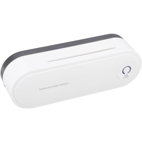 Porte-brosse à dents avec séchage intégré, support mural blanc pour salle de bain, fonction antibactérienne, rangement électrique pratique.