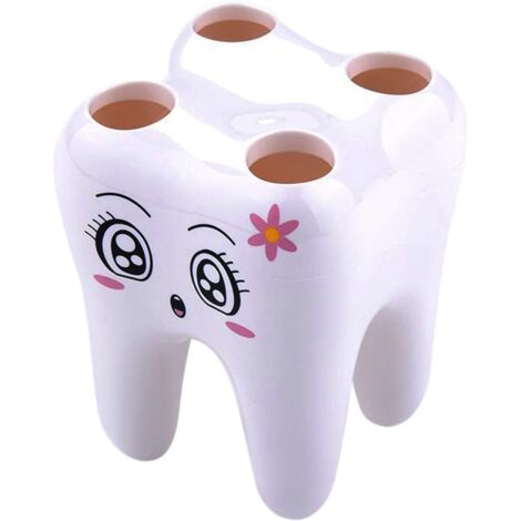 Porte-brosse à dents de dessin animé, boîte de rangement domestique, conteneur de stockage de nettoyant pour le visage, boîte à brosse à dents(Blanc)