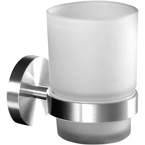 Porte-brosse à dents en acier inoxydable exclusif Porte-gobelet de salle de bain Porte-verre Dentifrice de toilette Dentifrice Coupe de dentifrice (acier inoxydable (brossé))