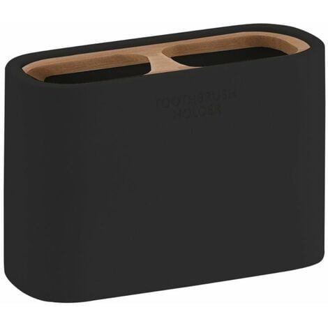Porte-Brosse À Dents En Bambou Noir   Alisso