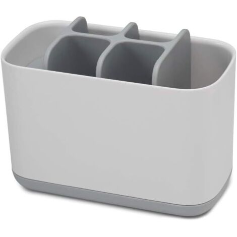 Porte Brosse à Dents et Tubes de Dentifrice, Plastique et Hygiénique Grand Modèle- Blanc/Bleu Ciel