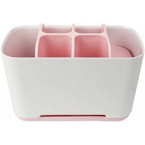 Porte-Brosse à Dents et Tubes de Dentifrice Plastique et Hygiénique Grand Modèle，rose