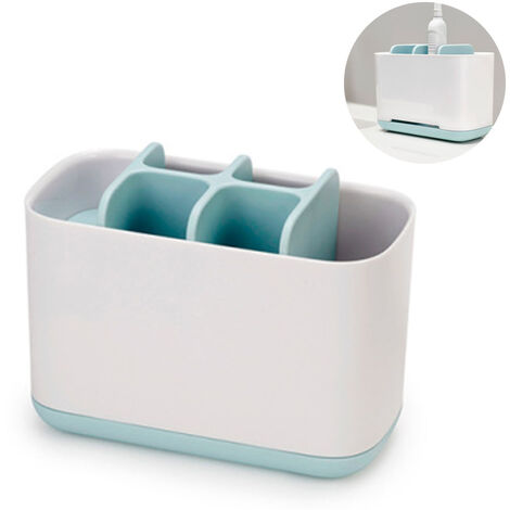 Porte-brosse à dents salle de bain électrique brosse à dents et organisateur de dentifrice, fabriqué en plastique PP et ABS de qualité alimentaire, sans BPA, stockage polyvalent, détachable pour un ne