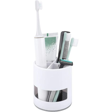 Porte-brosse à dents ventilé, rangement de salle de bain anti-moisissures, petit et robuste, blanc
