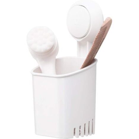 Porte Brosse à Dents Ventouse sans Perçage & Réutilisable 1 Seconde d'Installation Porte Gobelet Rotation à 360° Impérable Support pour Carrelage Paroi de la Douche Salle de Bain