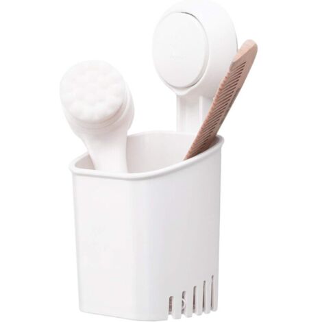 Porte Brosse à Dents Ventouse sans Perçage & Réutilisable 1 Seconde d'Installation Porte Gobelet Rotation à 360°  Impérable Support pour Carrelage Paroi de la Douche Salle de Bain