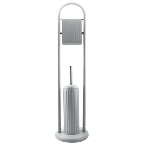 Porte-brosse De Toilette Linéaire Porte-brosse De Toilette En Métal Gris 22x81 Cm