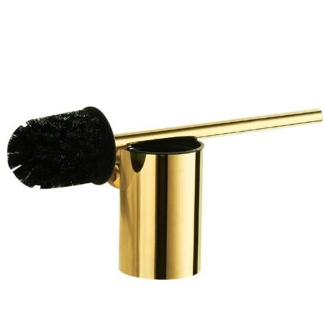 Porte-brosse de toilette mural doré, rond en acier inoxydable 304, adapté à la salle de bain