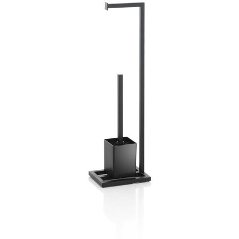 Porte-brosse et papier toilette WC KOI noir