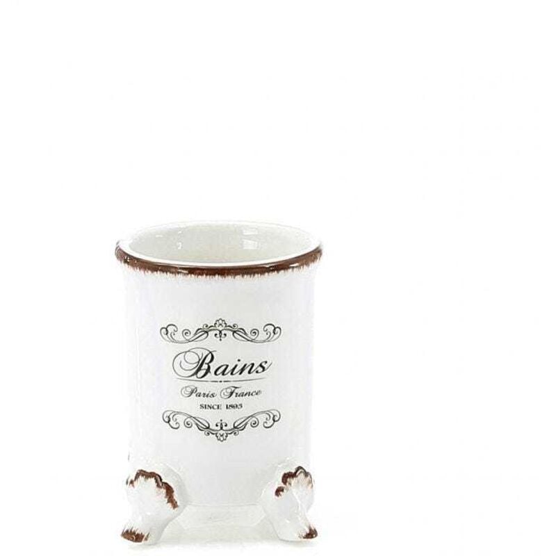 Kiamami Valentina - Porte Brosse Shabby à Poser En Céramique Décorée Amelia