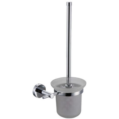 Porte-brosse WC mural DianHydro Diosa, accessoires de salle de bain en me'tal chrome' et verre