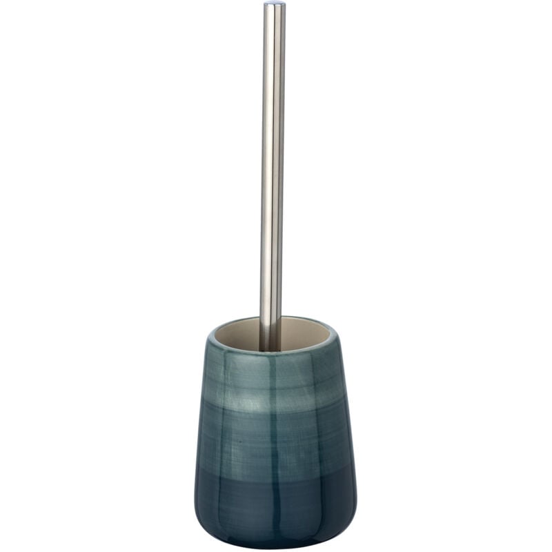 Porte Brosse wc Pottery, brosse wc noire, céramique peinte à la main, ø 12,5x39,5 cm, pétrole - Wenko