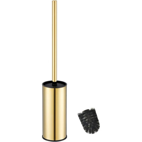 Porte-Brosse WC Rond en Acier Inoxydable doré Autonome pour Salle de Bain (doré)