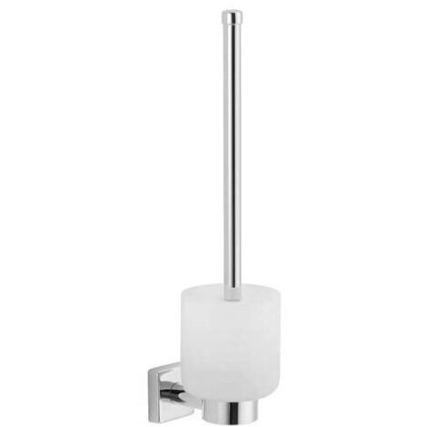 Porte-brosse wc suspendu cara - Profondeur : 105 mm - Hauteur : 397 mm - Largeur : 105 mm - Platine : 50 x 50 mm - Matériau : Laiton - Décor : Chromé -