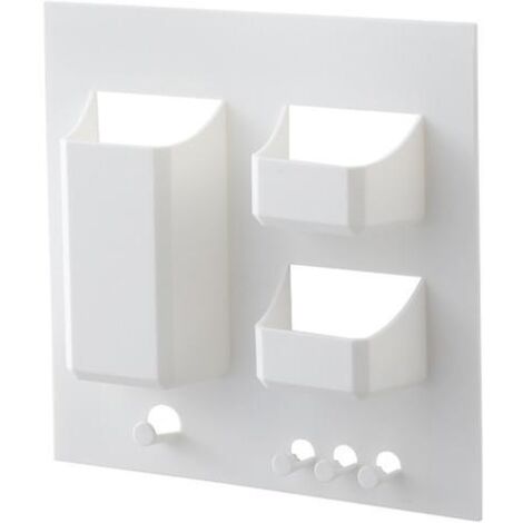 Porte-brosses à dents mural blanc et étagère de salle de bain avec design à perforation libre