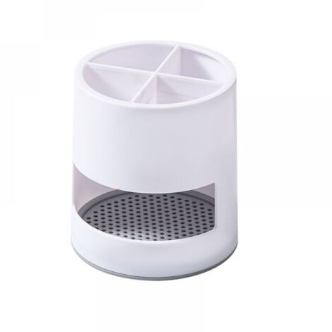 Porte-brosses à dents ventilé et anti-moisissures, boîte de rangement pour brosses à dents, rangement pratique pour salle de bain, étagère de rangement en plastique blanc