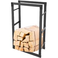 Porte-bûches / Étagère à Bois En Acier Noir - 100x25x100 Cm - ML DESIGN