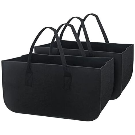Porte bûche intérieur Panier à bois de chauffage en feutre, panier de rangement en feutre avec poignées grand sac en feutre pliable réutilisable, sacs de chariot de courses portables, pour bois, journ