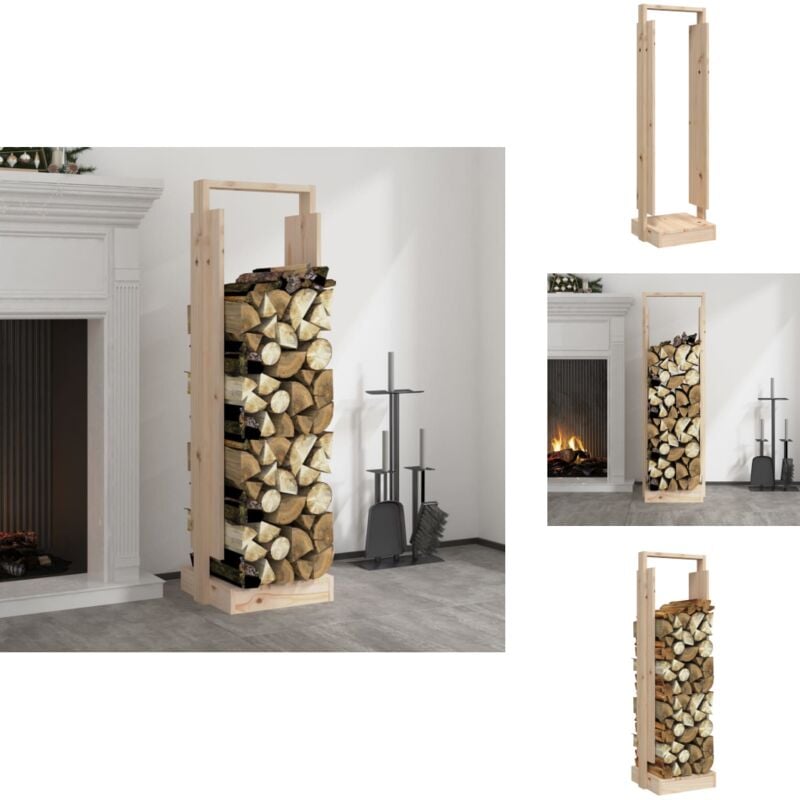 Vidaxl - Porte-bûches 33,5x30x110 cm Bois massif de pin - Support Buche - Porte Buche - Étagère Bois - Stockage Bois - Décoration Cheminée