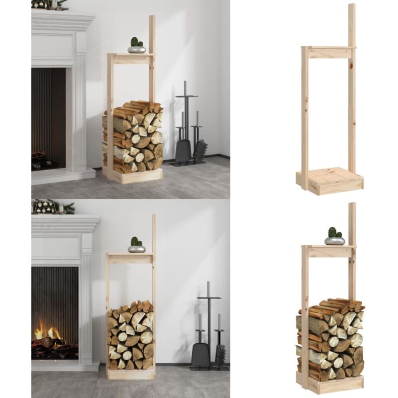 Vidaxl - Porte-bûches 33,5x30x110 cm Bois massif de pin - Porte-bûches - Support à Bûches - Bois De Pin - Cheminée - Intérieur - Home & Living