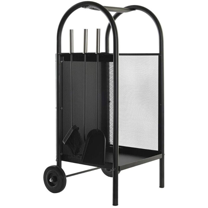 Sannover - Porte Bûches à Roulettes avec Accessoires