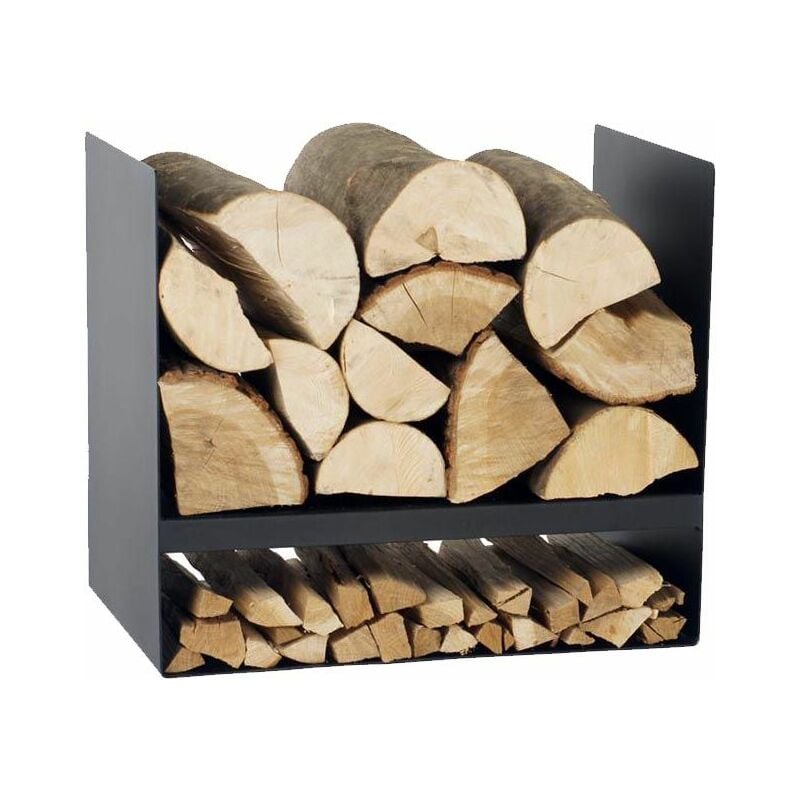 Porte-bûches en acier noir 45 cm Kielce