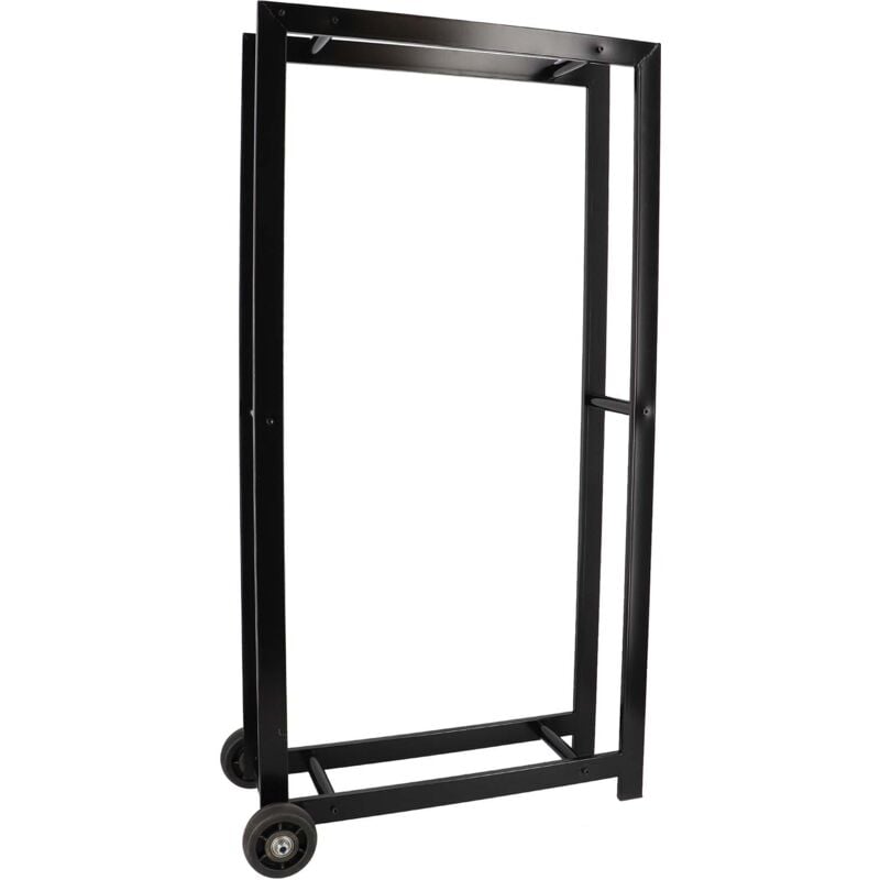Porte bûches en métal avec 2 roues