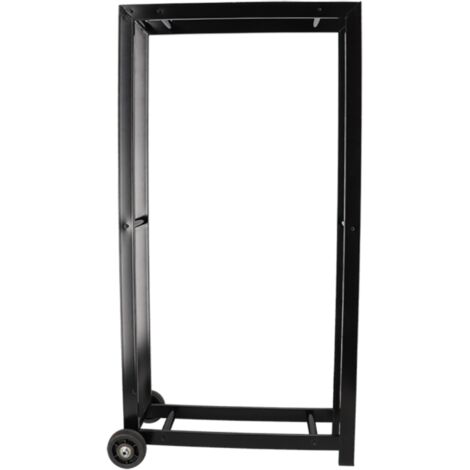 Porte bûches en métal avec 2 roues