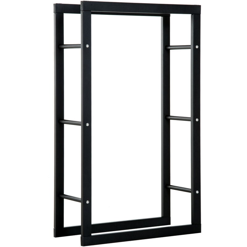 Porte-bûches étagère rheane noir