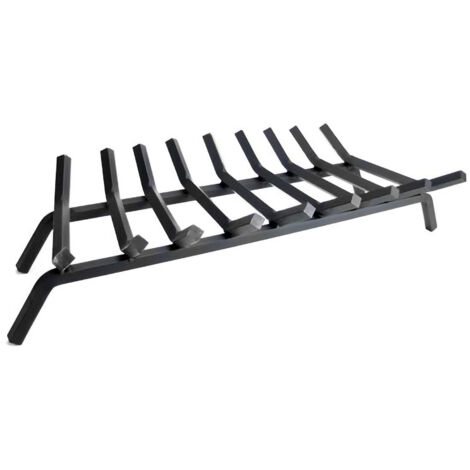 Sannover – Porte bûches grille en acier forgé pour cheminée – Résiste jusqu'à 800°C – Espace surélevé 11 cm – Dimensions 200x510x360 mm