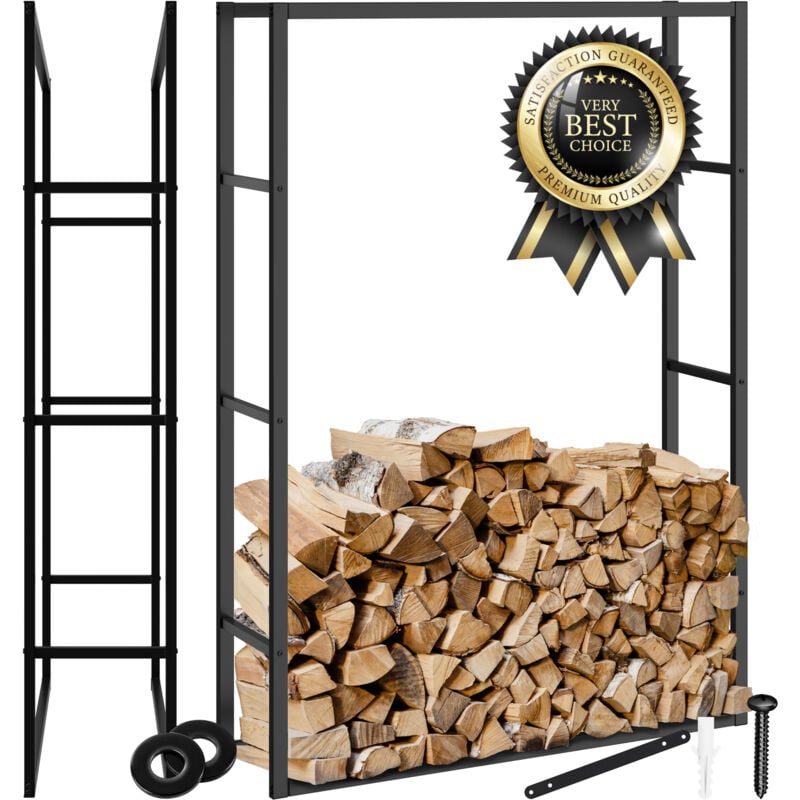 Porte-bûches Look industriel inclus une protection anti-basculement, 100,5 x 25 x 150 cm