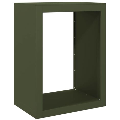 Porte-bûches  Portant de bois de chauffage vert 60x40x80 cm acier CFW70778