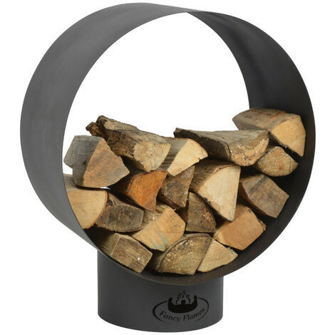 Porte bûches rond - L 38 x l 58,2 x H 72 cm - Acier - Livraison gratuite
