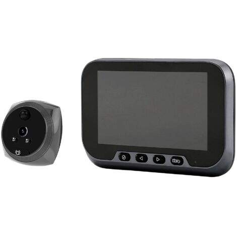 Porte Caméra de Sûreté Visuelle 4.5 pouces avec Sonnette, Détection Humaine 135°, Vision Night Color et Batterie 3800mAh pour Portes (35-105mm)