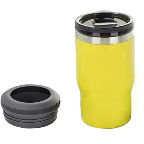 Porte-canette isolant 14 oz en acier inoxydable 304, pour boisson fraîche en voiture ou plein air, couleur jaune