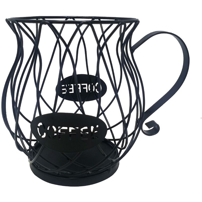 Xinuy - Porte-capsule de café en fer tasse évidée porte-dosette de café maison café organiser panier de rangement (noir)