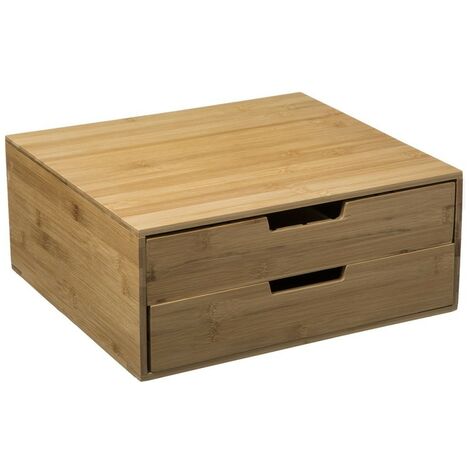 Porte capsules 2 tiroirs bambou